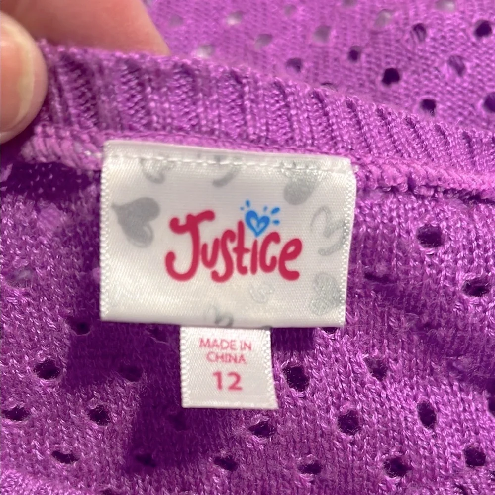 Justice Purple Gray Silver Short Sleeve Top